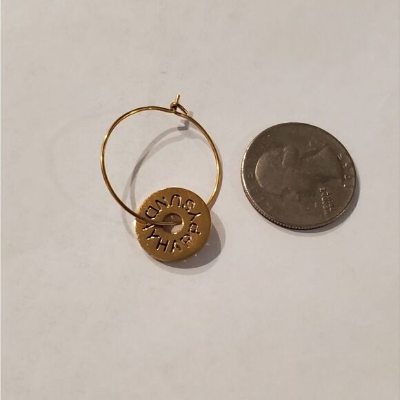 SUNDAY FUNDAY "HAPPY SUNDAY " HOOP EARRINGS - Picture 4 of 7